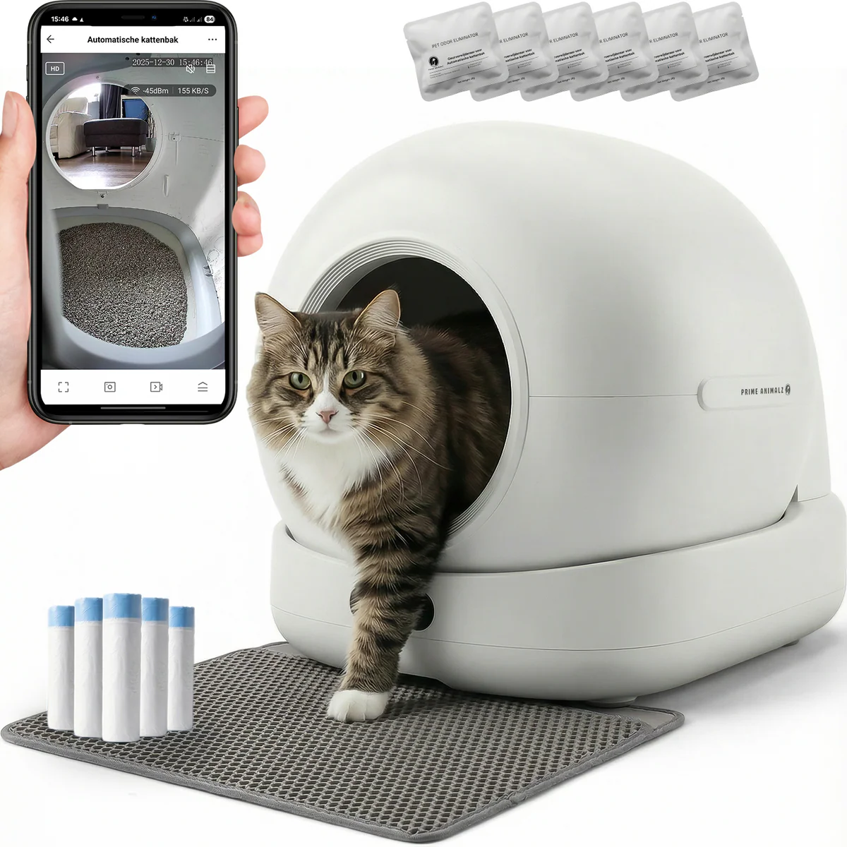 Automatic Litter Box XXL – 72L – with Camera