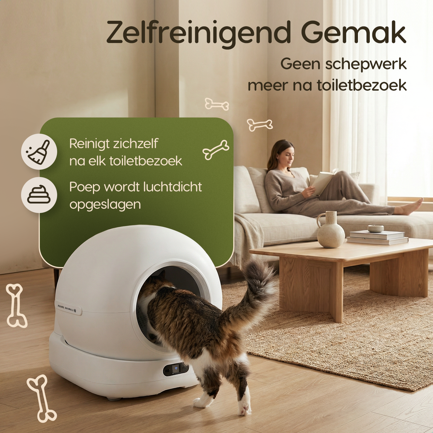Prime AnimalZ automatische kattenbak XXL met automatische zelfreiniging