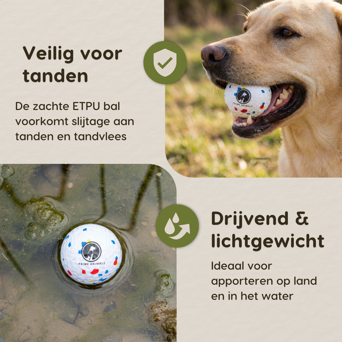 Prime AnimalZ ETPU bal lichtgewicht en veilig voor tanden van honden