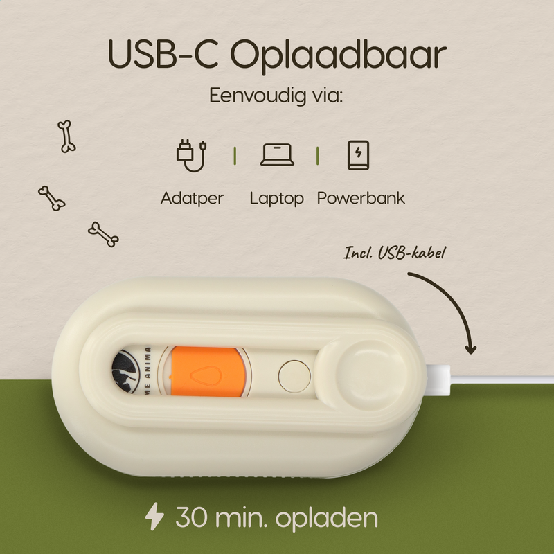 Prime AnimalZ stoomborstel S800A crème USB oplaadbaar