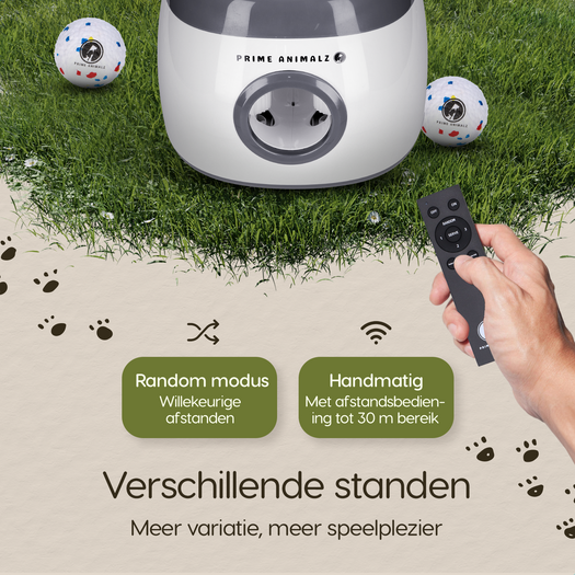 Instelbare standen van de Prime AnimalZ automatische ballenwerper L10MAX grijs