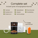 Verpakkingsinhoud van de Prime AnimalZ automatische voerbak 4 liter enkel F400ECA zwart