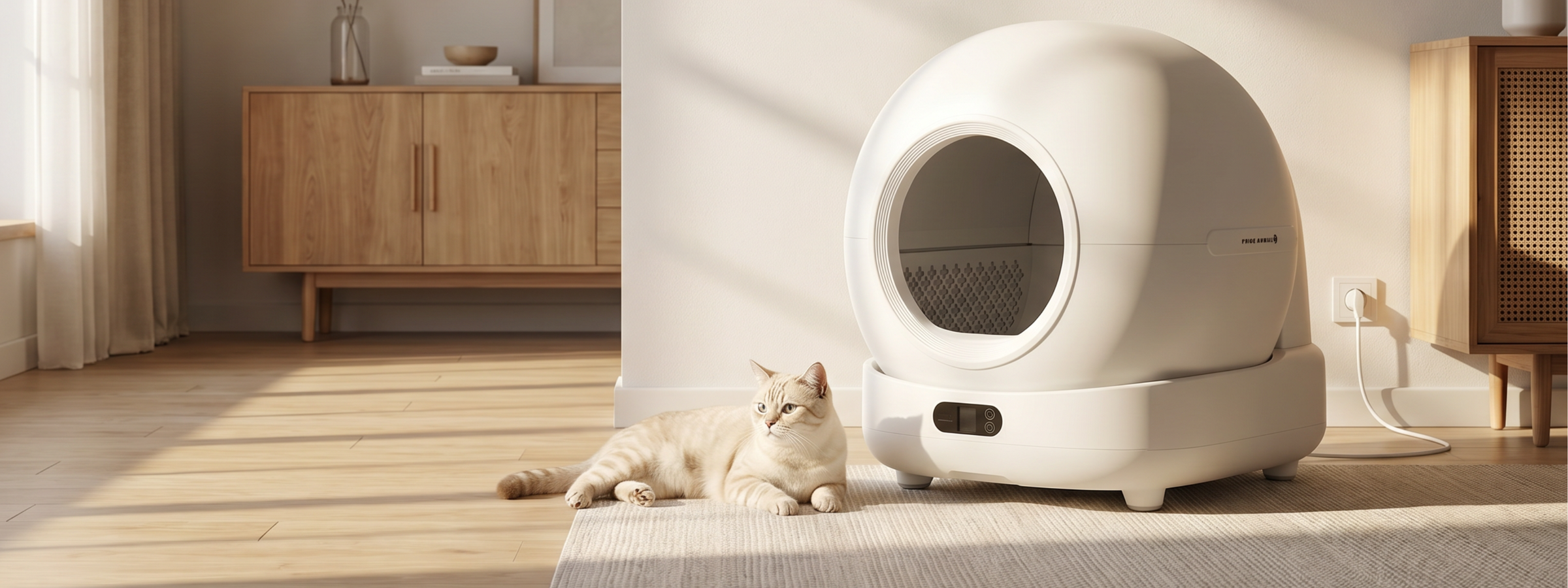 kat met automatische kattenbak Prime AnimalZ