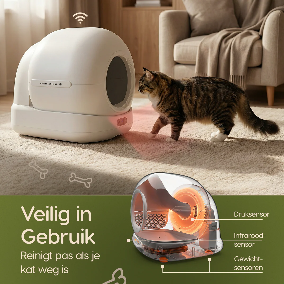 Automatisk kattebakke XXL – 72L – med kamera