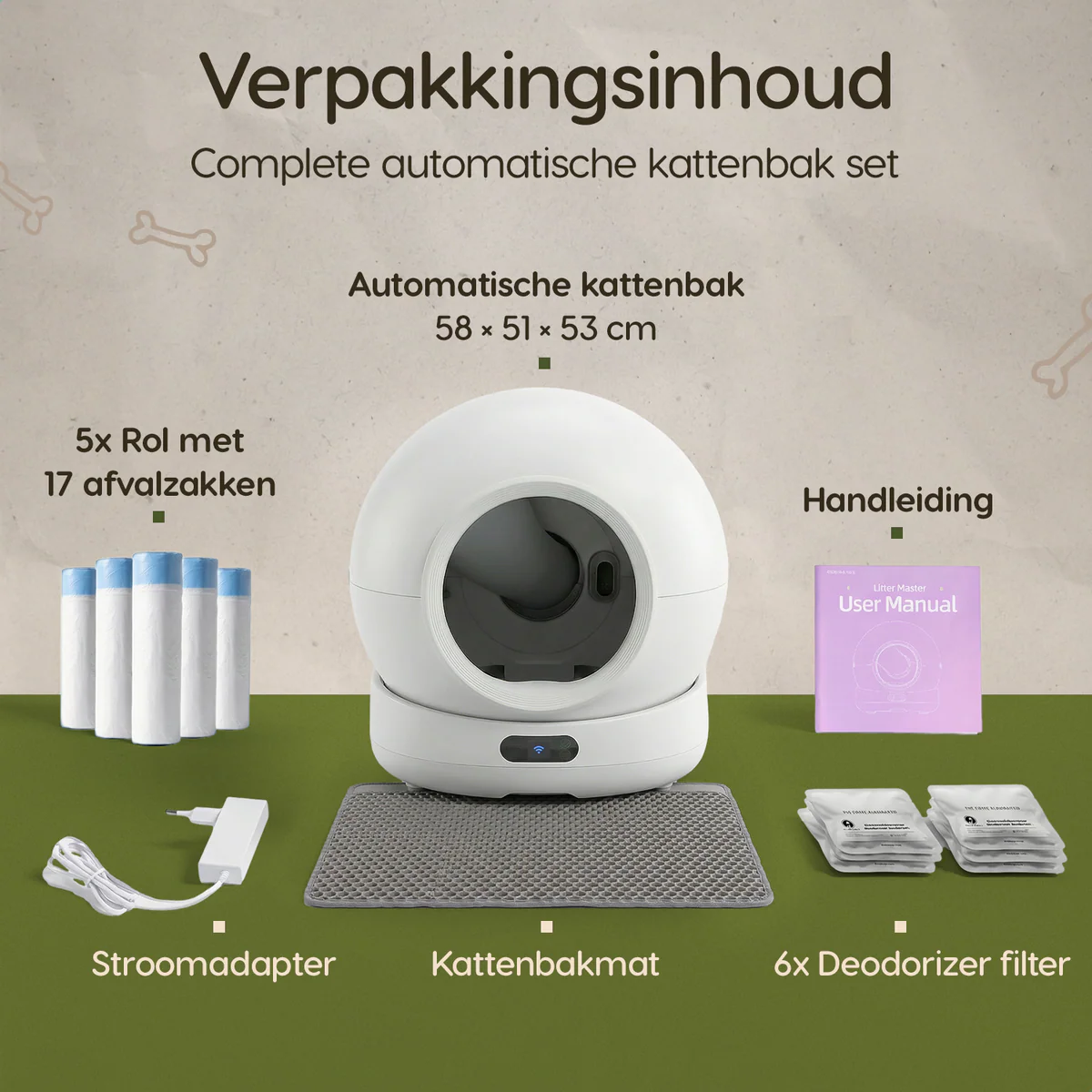 Automatisk kattebakke XXL – 72L – med kamera