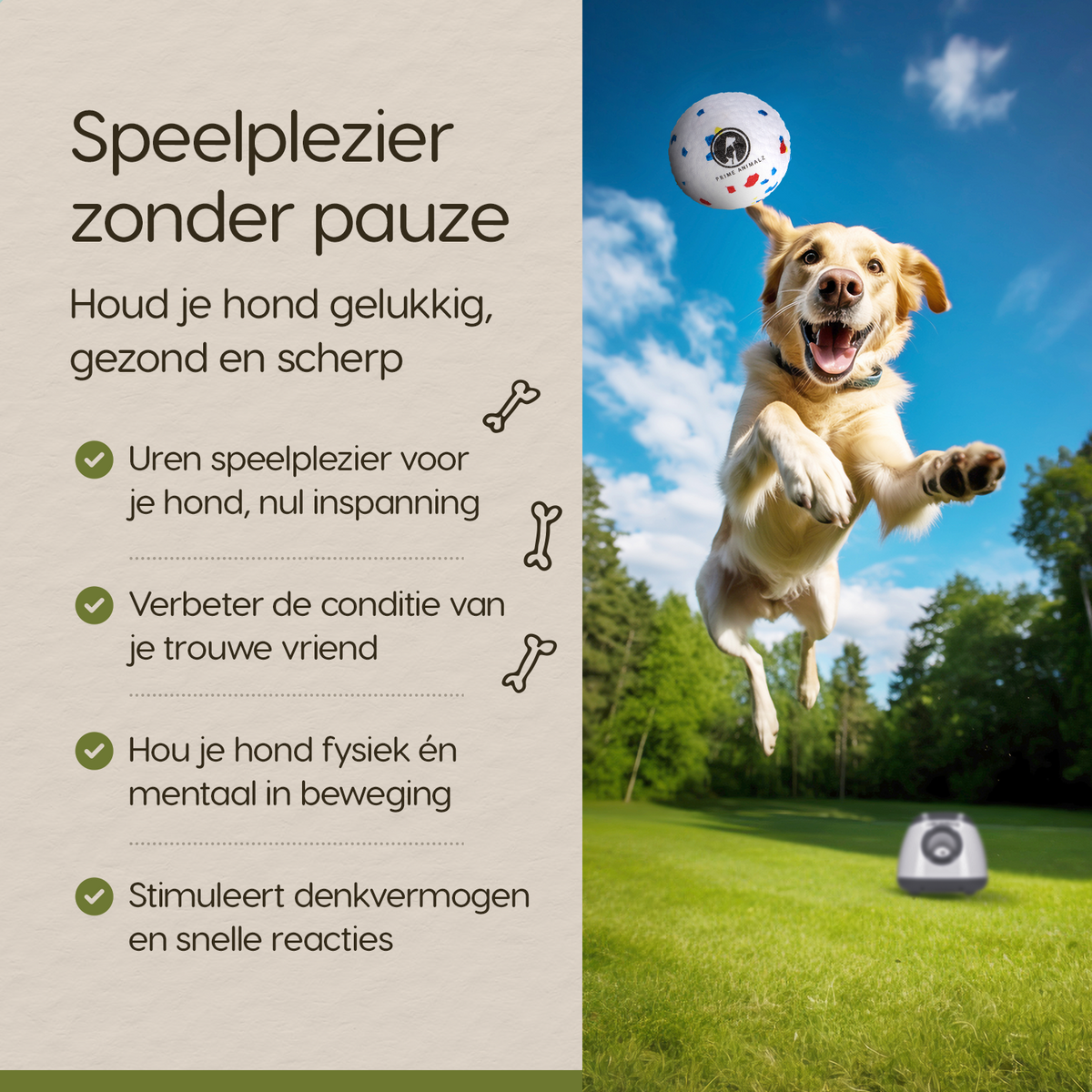 Voordelen van de Prime AnimalZ automatische ballenwerper L10MAX grijs