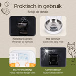 Prime AnimalZ automatische voerbak standaard 6 liter enkel model ECA wit met ingebouwde camera en zicht op afstand
