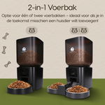 Prime AnimalZ automatische voerbak 2 in 1 enkel en dubbel zwart 7 liter 