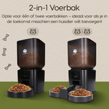 Prime AnimalZ automatische voerbak 2 in 1 enkel en dubbel zwart 7 liter 