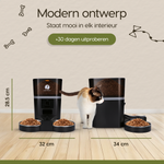 Afmetingen van de Prime AnimalZ automatische voerbak 4 liter dubbel F400DCA zwart
