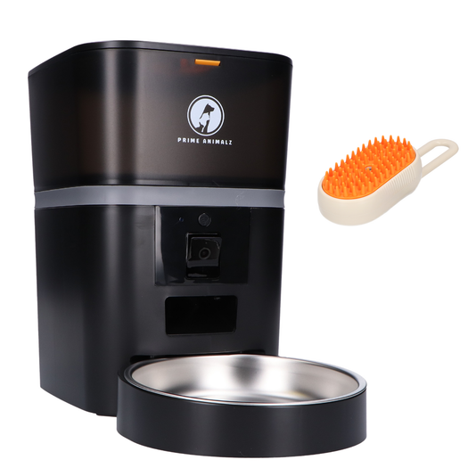Prime AnimalZ automatische voerbak 4 liter enkel F400ECA zwart productfoto zonder iconen op witte achtergrond