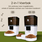 Prime AnimalZ automatische voerbak 6 liter F600ECA wit met 2 in 1 voerbak systeem