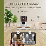 Prime AnimalZ automatische voerbak 6 liter enkel F600ECA wit met ingebouwde camera en nachtvisie