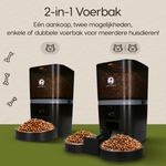 Prime AnimalZ automatische voerbak 6 liter F600ECA zwart met 2 in 1 voerbak systeem