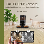 Prime AnimalZ automatische voerbak 6 liter enkel F600ECA zwart met ingebouwde camera en nachtvisie