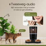 Prime AnimalZ automatische voerbak 6 liter enkel F600ECA zwart met tweeweg audio communicatie via de app