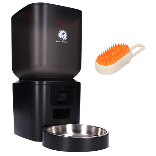 Prime AnimalZ automatische voerbak 7 liter zwart voorkant productfoto