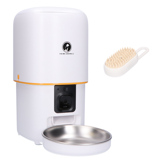 Prime AnimalZ automatische voerbak compact F400ECB wit productfoto zonder iconen op witte achtergrond