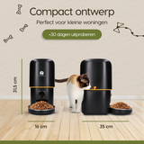Afmetingen van de Prime AnimalZ automatische voerbak compact F400ECB zwart