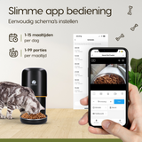 Prime AnimalZ automatische voerbak compact F400ECB zwart met app bediening voor voeding op afstand