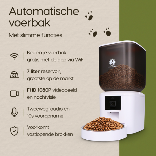 Details van de Prime AnimalZ automatische voerbak F700ECA wit