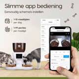 Prime AnimalZ automatische voerbak premium 4 liter dubbel F400DCC wit met app bediening voor voeding op afstand
