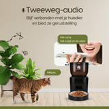 Prime AnimalZ automatische voerbak premium 4 liter dubbel F400DCC zwart met tweeweg audio communicatie