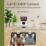 Prime AnimalZ automatische voerbak premium 4 liter enkel F400ECC wit met ingebouwde camera en zicht op afstand