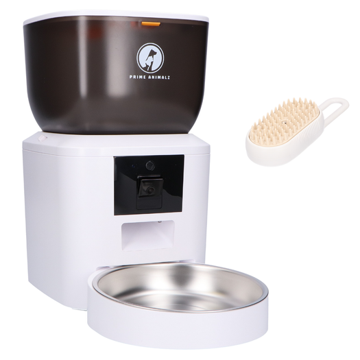 Prime AnimalZ automatische voerbak premium 4 liter enkel F400ECC wit als productfoto op witte achtergrond zonder iconen
