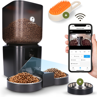 Prime AnimalZ automatische voerbak premium 7 liter dubbel F700ECA zwart met app bediening
