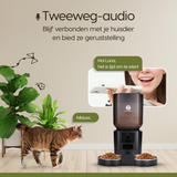 Prime AnimalZ automatische voerbak premium 7 liter dubbel F700ECA zwart met tweeweg audio communicatie