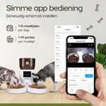 Prime AnimalZ automatische voerbak premium upgraded 4 liter model ECC wit met app bediening voor voeren op afstand