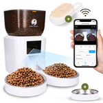 Prime AnimalZ automatische voerbak premium upgraded 4 liter model ECC wit met slimme voerplanning in de app