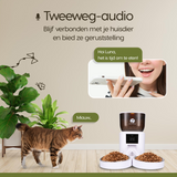 Prime AnimalZ automatische voerbak premium upgraded 4 liter model ECC wit met tweeweg audio via de app