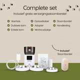 Verpakkingsinhoud van de Prime AnimalZ automatische voerbak premium upgraded 4 liter model ECC wit