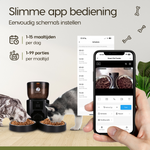 Prime AnimalZ automatische voerbak premium upgraded 4 liter model ECC zwart met app bediening voor voeren op afstand