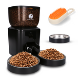 Prime AnimalZ automatische voerbak premium upgraded 4 liter model ECC zwart als vrijstaande productfoto op witte achtergrond