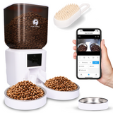 Prime AnimalZ automatische voerbak premium upgraded 7 liter model ECC wit met camera en automatische voerfunctie
