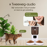 Prime AnimalZ automatische voerbak premium upgraded 7 liter model ECC wit met tweeweg audio communicatie via de app