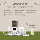Verpakkingsinhoud van de Prime AnimalZ automatische voerbak premium upgraded 7 liter model ECC wit