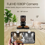Prime AnimalZ automatische voerbak premium upgraded 7 liter model ECC zwart met ingebouwde camera en nachtvisie