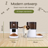 Afmetingen van de Prime AnimalZ automatische voerbak standaard 6 liter enkel model ECA wit