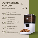 Overzicht van de functies van de Prime AnimalZ automatische voerbak standaard 6 liter enkel model ECA wit