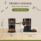 Afmetingen van de Prime AnimalZ automatische voerbak standaard 6 liter enkel F600ECA zwart