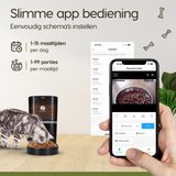 Prime AnimalZ automatische voerbak standaard 6 liter enkel F600ECA zwart met app bediening voor voeren op afstand