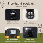 Onderdelen en functies van de Prime AnimalZ automatische voerbak standaard 6 liter enkel F600ECA zwart