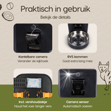 Onderdelen en functies van de Prime AnimalZ automatische voerbak standaard 6 liter enkel F600ECA zwart