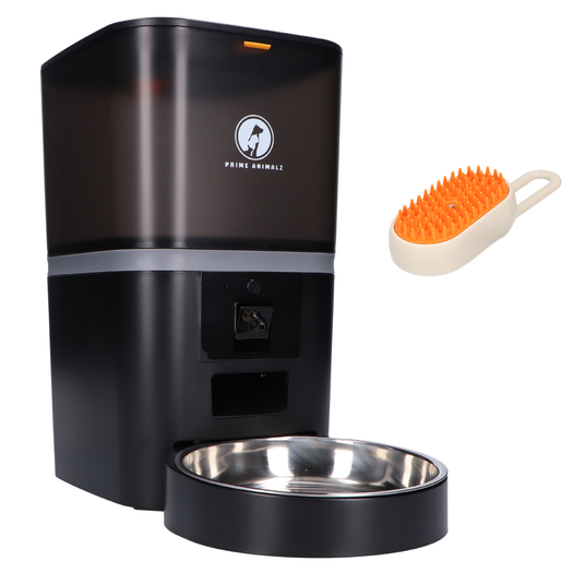 Prime AnimalZ automatische voerbak standaard 6 liter enkel F600ECA zwart als vrijstaande productfoto op witte achtergrond