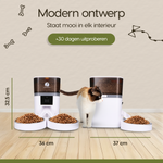 Afmetingen van de Prime AnimalZ automatische voerbak standaard upgraded 4 liter model EDA wit