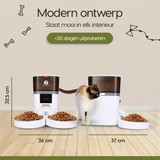 Afmetingen van de Prime AnimalZ automatische voerbak standaard upgraded 4 liter model EDA wit